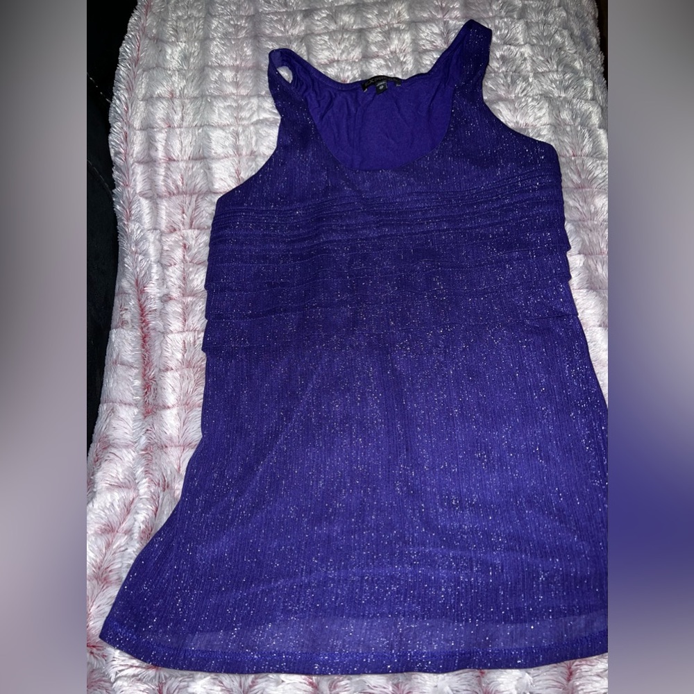 EXPRESS Royal Purple Tank w/ Silver metallic Threads Gently Used Size XS